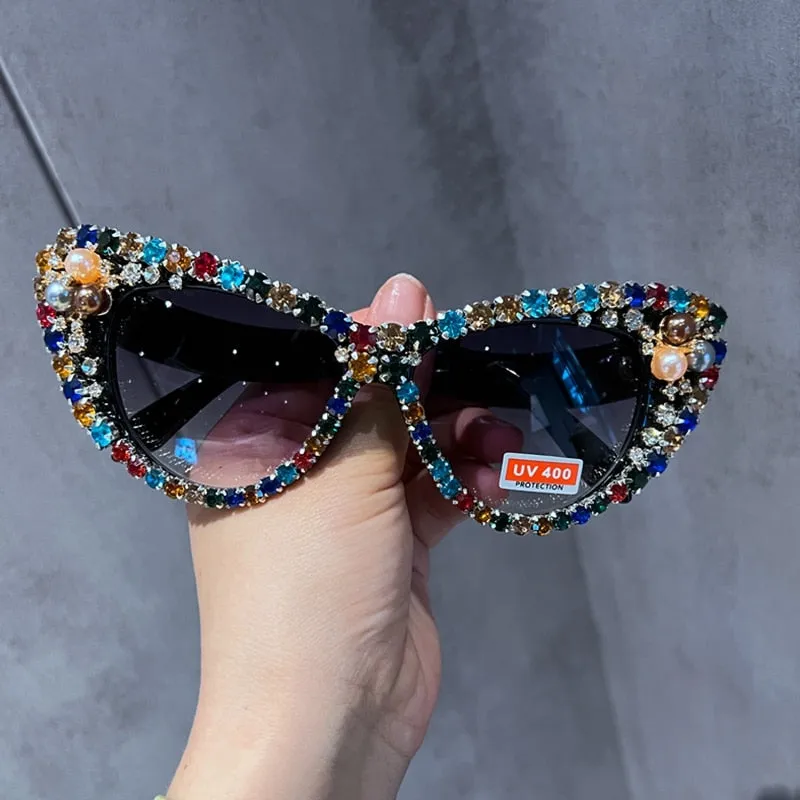 TEEK - Crystal Cut Cateye Sunglasses