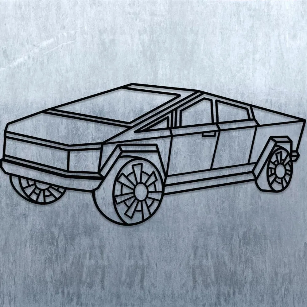 Tesla Truck Perspective Wall Art