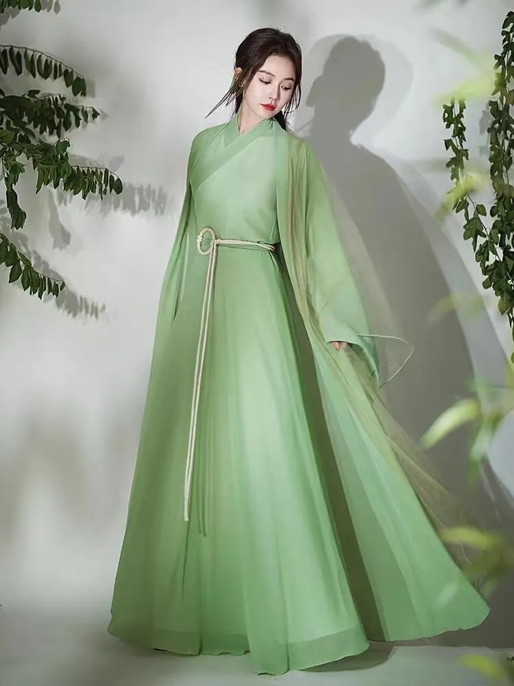 The Green Hanfu Female Wei Jin Zhi Ju Hanfu