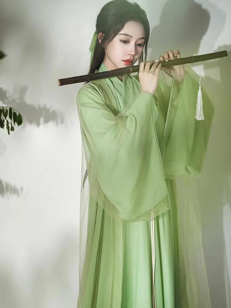 The Green Hanfu Female Wei Jin Zhi Ju Hanfu