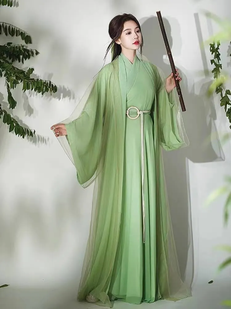 The Green Hanfu Female Wei Jin Zhi Ju Hanfu