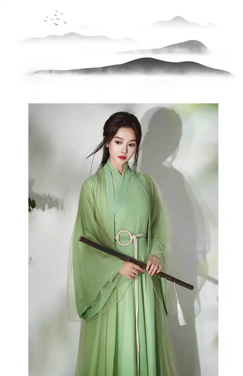 The Green Hanfu Female Wei Jin Zhi Ju Hanfu