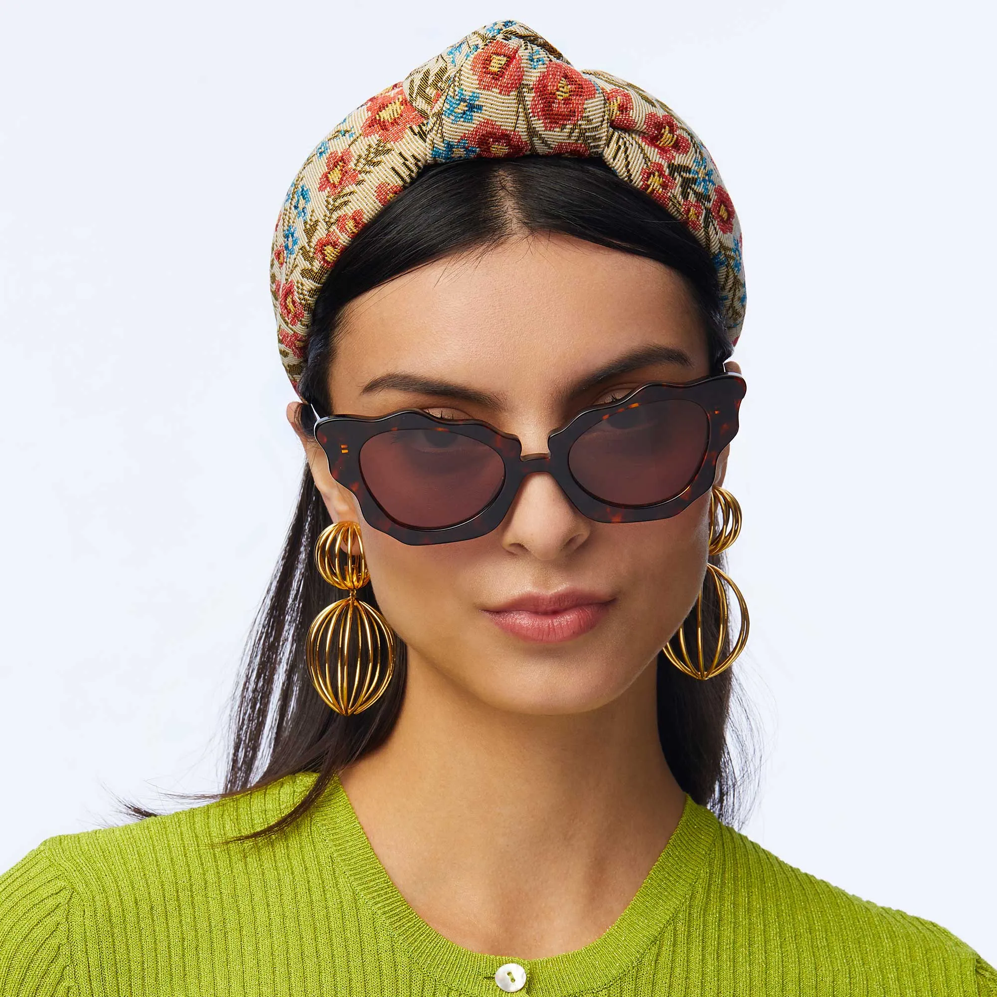 TORTOISE BEVERLY HILLS CAT-EYE SUNGLASSES